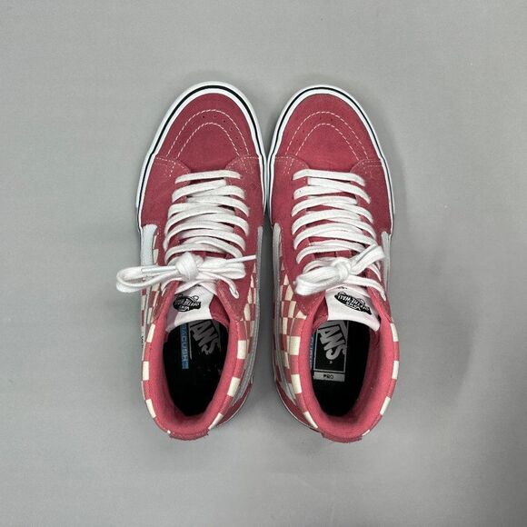 Vans Men's Pro Classics Old Skool Cherckerboard‎ High Top Lace Up Sneakers - Picture 10 of 13